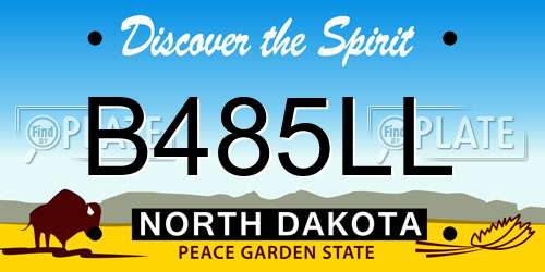 B485LL North Dakota License Plate