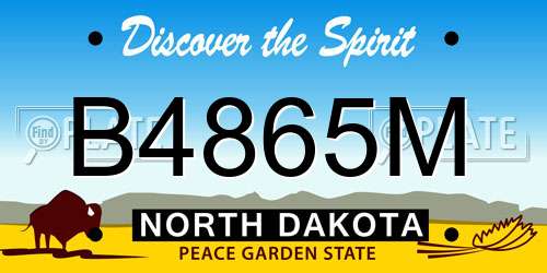 B4865M North Dakota License Plate