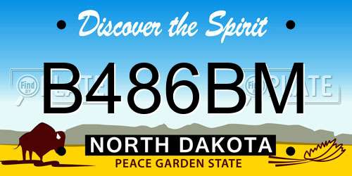 B486BM North Dakota License Plate