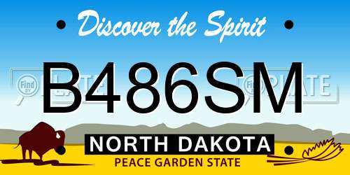 B486SM North Dakota License Plate