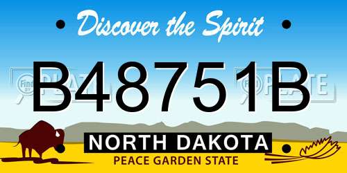 B48751B North Dakota License Plate