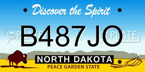 B487JO North Dakota License Plate