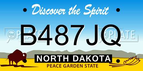 B487JQ North Dakota License Plate