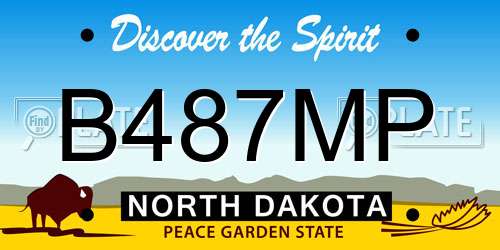 B487MP North Dakota License Plate