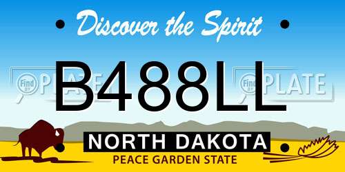 B488LL North Dakota License Plate