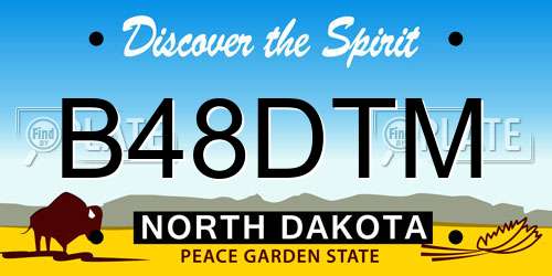 B48DTM North Dakota License Plate