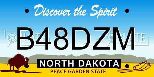 B48DZM North Dakota License Plate