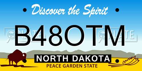 B48OTM North Dakota License Plate