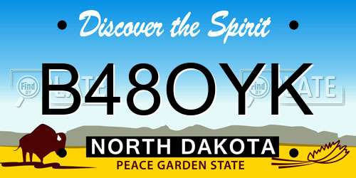 B48OYK North Dakota License Plate