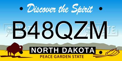 B48QZM North Dakota License Plate