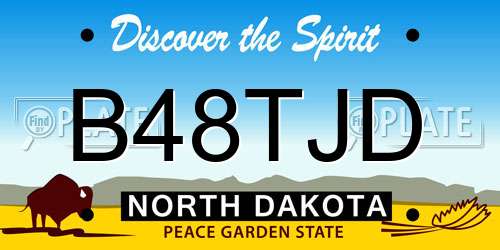 B48TJD North Dakota License Plate