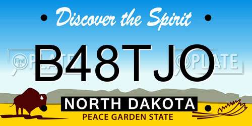 B48TJO North Dakota License Plate
