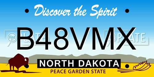 B48VMX North Dakota License Plate