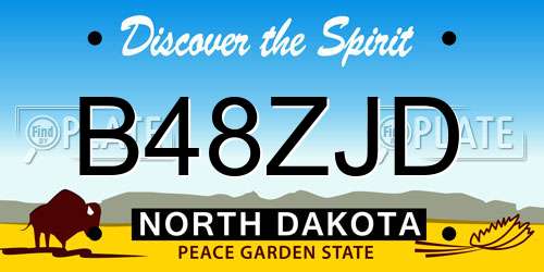 B48ZJD North Dakota License Plate