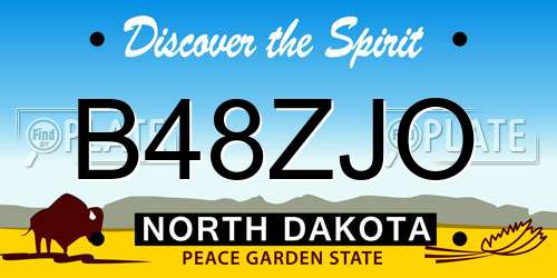 B48ZJO North Dakota License Plate