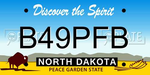 B49PFB North Dakota License Plate