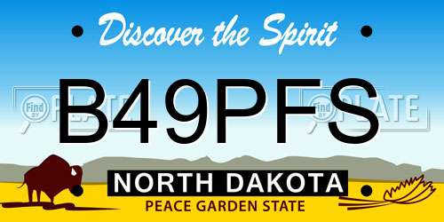 B49PFS North Dakota License Plate
