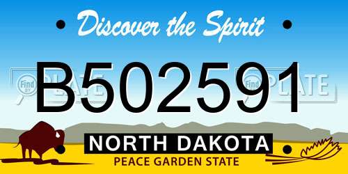 B502591 North Dakota License Plate