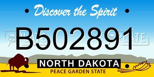 B502891 North Dakota License Plate