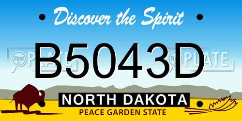 B5043D North Dakota License Plate