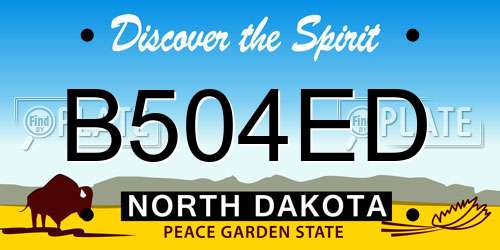 B504ED North Dakota License Plate