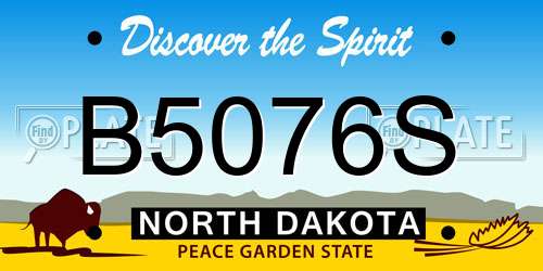 B5076S North Dakota License Plate