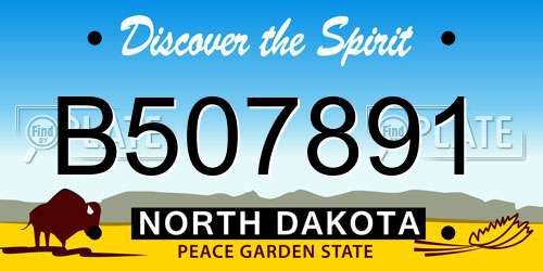 B507891 North Dakota License Plate