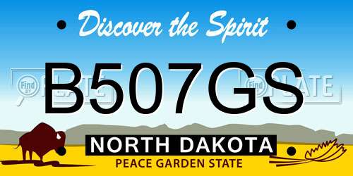 B507GS North Dakota License Plate