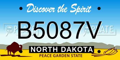 B5087V North Dakota License Plate