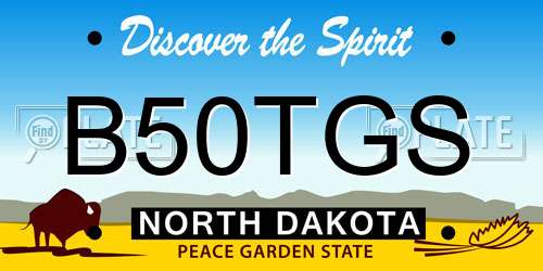 B50TGS North Dakota License Plate
