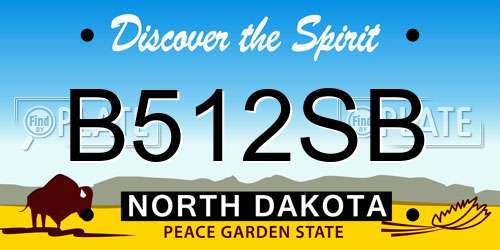 B512SB North Dakota License Plate
