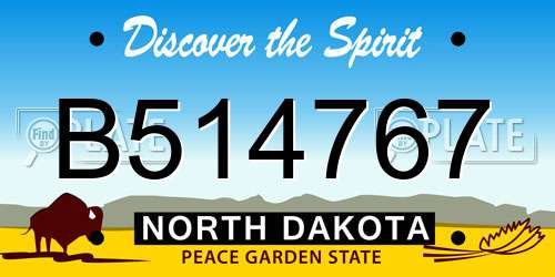 B514767 North Dakota License Plate