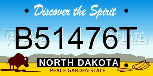B51476T North Dakota License Plate