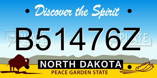B51476Z North Dakota License Plate
