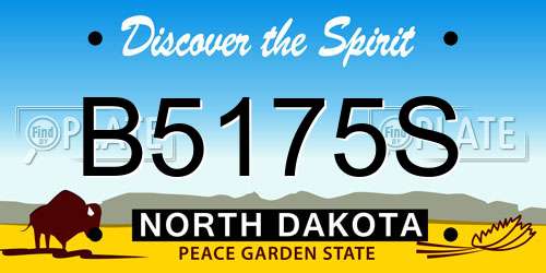 B5175S North Dakota License Plate