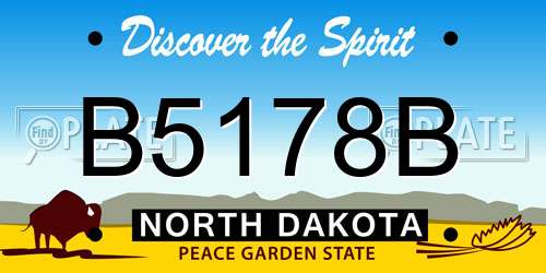 B5178B North Dakota License Plate