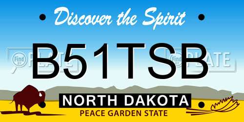 B51TSB North Dakota License Plate