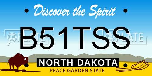B51TSS North Dakota License Plate