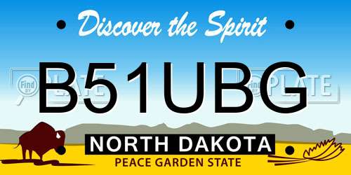B51UBG North Dakota License Plate