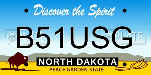 B51USG North Dakota License Plate