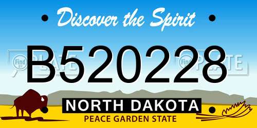 B520228 North Dakota License Plate