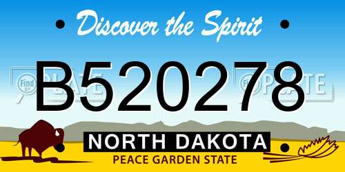 B520278 North Dakota License Plate