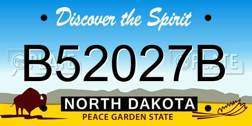 B52027B North Dakota License Plate