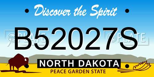 B52027S North Dakota License Plate