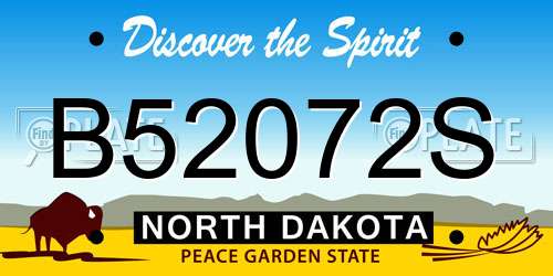 B52072S North Dakota License Plate