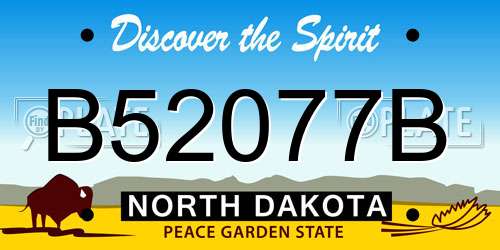 B52077B North Dakota License Plate
