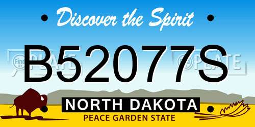 B52077S North Dakota License Plate