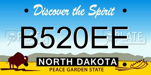 B520EE North Dakota License Plate