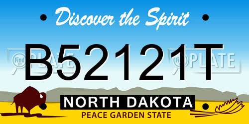 B52121T North Dakota License Plate