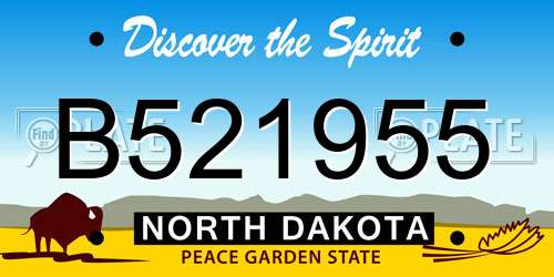 B521955 North Dakota License Plate